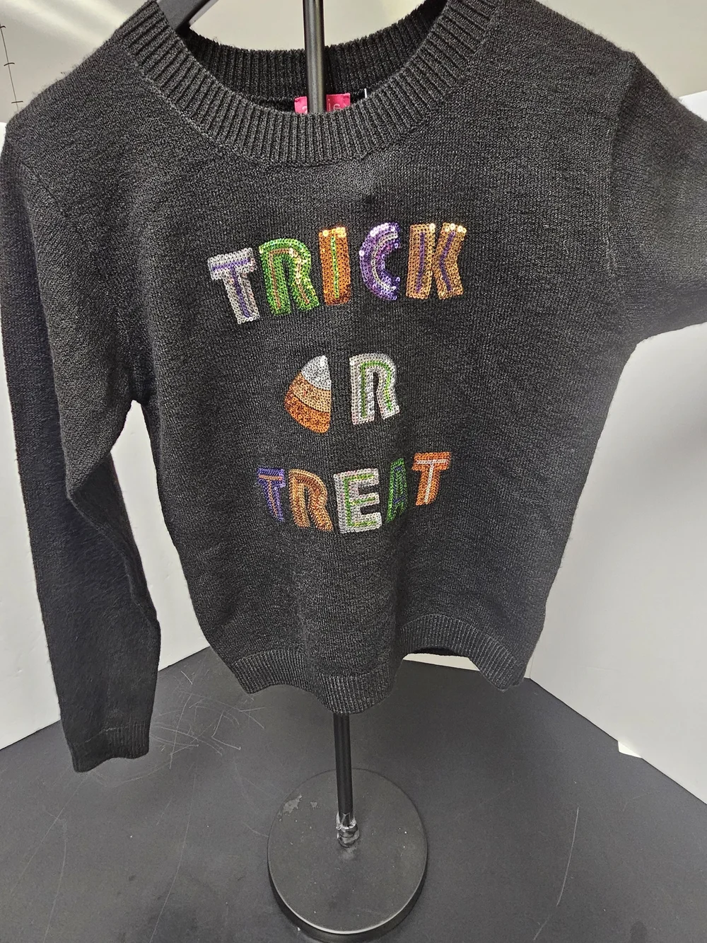 Zunie Girls' Black 'Trick R Treat' Sequin Sweater